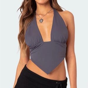NWT Edikted Open Back Triangle Halter Top